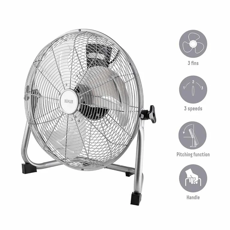 18" Industial floor fan Muhler FM-1813, 100W, metal