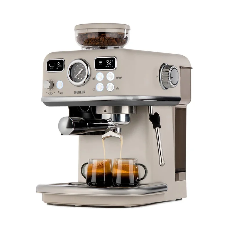 Комплект Еспресо машина 2в1 MUHLER MCM-599AZ Dune + 2х 95ml и 2х 250ml чаши за еспресо и капучино Luigi Ferrero Coffeina