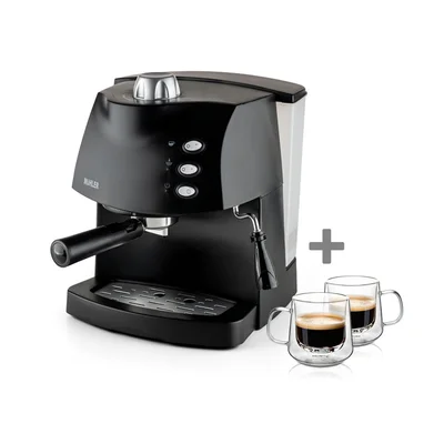Комплект Еспресо машина Muhler MCM-1583 + 2 x 90ml чаши за еспресо Luigi Ferrero Coffeina FR-8047