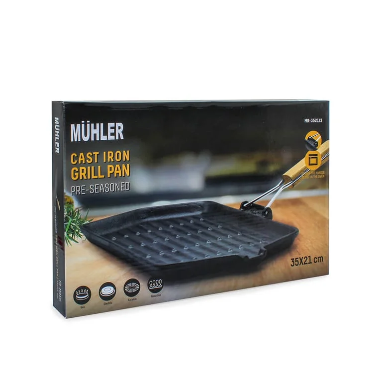 Grill Pan Muhler Tika MR-3521CI NEW 35x21cm, Cast Iron