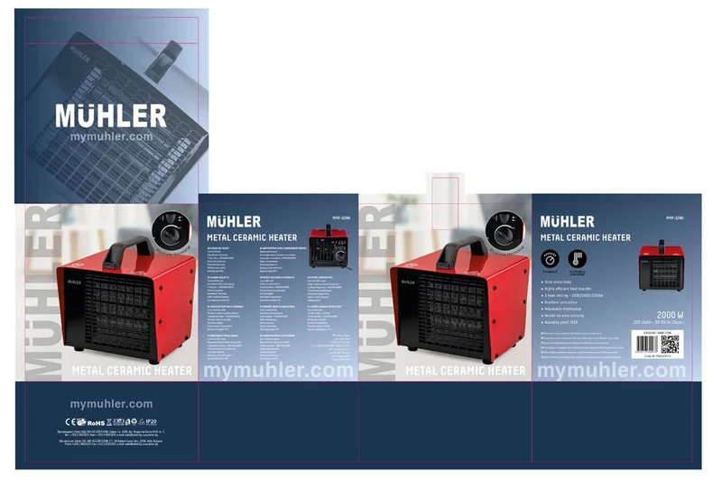 Ceramic stove Muhler MMF-2290, 2000W, metal