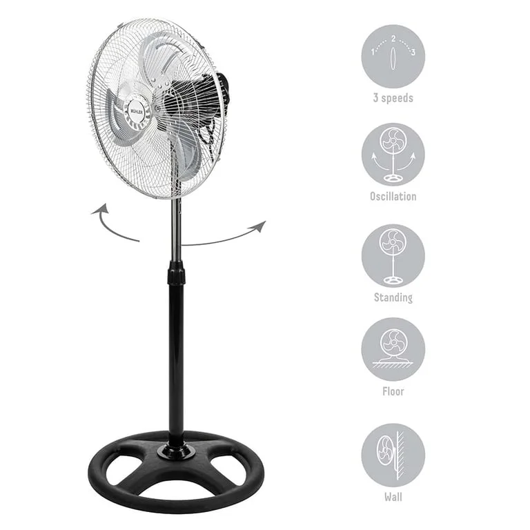 16" Industrial fan Muhler FM-6136D 3in1, stand, wall, floor
