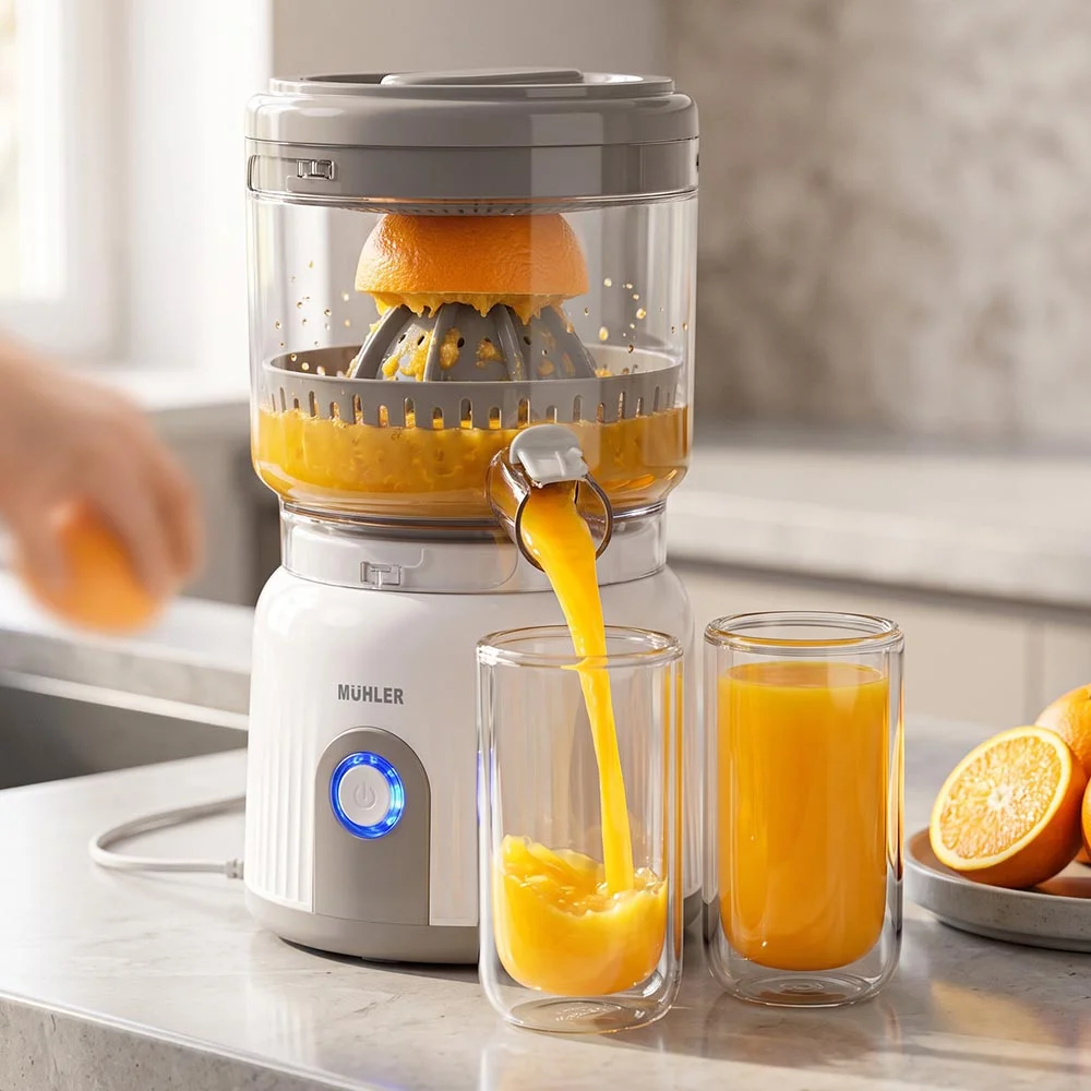 Комплект Цитрус Преса Muhler MJ-9022 + 2х 420ml чаши за студени напитки Luigi Ferrero Coffeina FR-8066