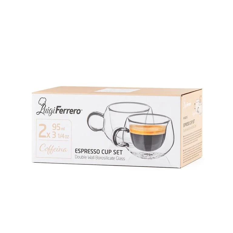 Чаша за еспресо с дръжка Luigi Ferrero Coffeina FR-8016 95ml, 2 броя