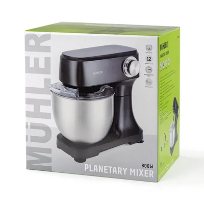 Миксер планетарен  Muhler MXP-800S, 800W, 4.5L купа от неръждаема стомана