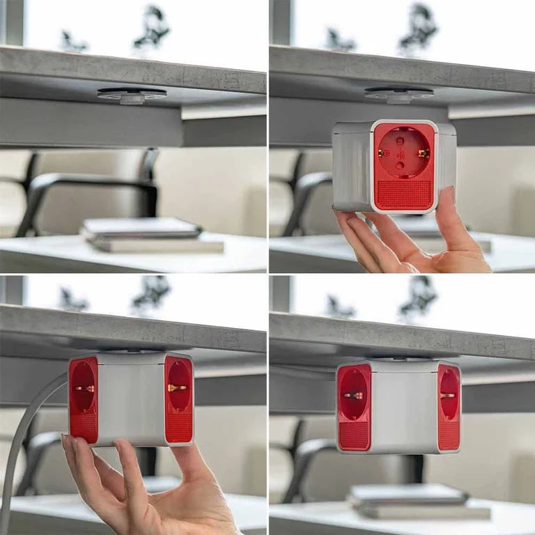 Разклонител с ключ, 3 гнезда, +2X USB порта тип А+C