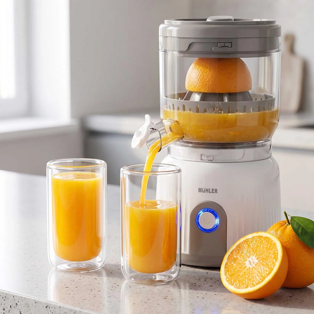 Комплект Цитрус Преса Muhler MJ-9022 + 2х 420ml чаши за студени напитки Luigi Ferrero Coffeina FR-8066