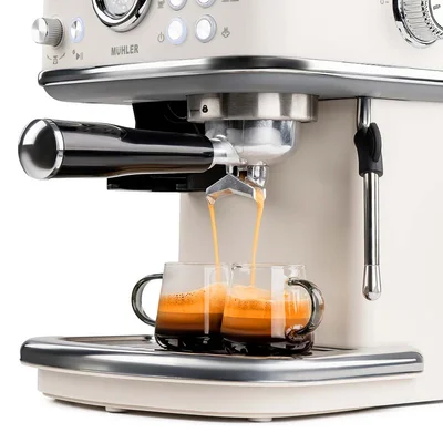 Комплект Еспресо машина 2в1 MUHLER MCM-599AZ Dune + 2х 95ml и 2х 250ml чаши за еспресо и капучино Luigi Ferrero Coffeina