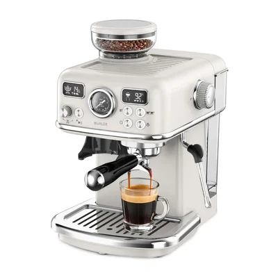Еспресо машина 2в1 MUHLER MCM-599AZ Dune Barista Studio,19 бара, 1.8 л резервоар,Кафемелачка, LED дисплей