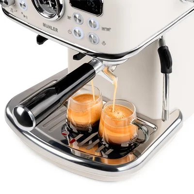 Комплект Еспресо машина 2в1 MUHLER MCM-599AZ Dune + 2х 95ml и 2х 250ml чаши за еспресо и капучино Luigi Ferrero Coffeina