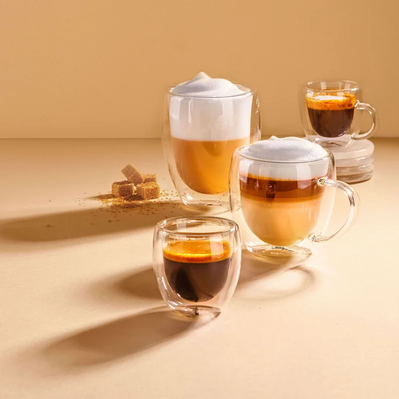 Комплект Еспресо машина 2в1 MUHLER MCM-599AZ Dune + 2х 95ml и 2х 250ml чаши за еспресо и капучино Luigi Ferrero Coffeina