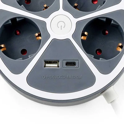 Раклонител с 4 гнезда и 2 USB порта