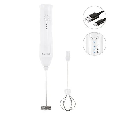 Мини миксер за фрапе 2в1 Muhler FMX - 1010C, безжичен,две приставки, USB type-C