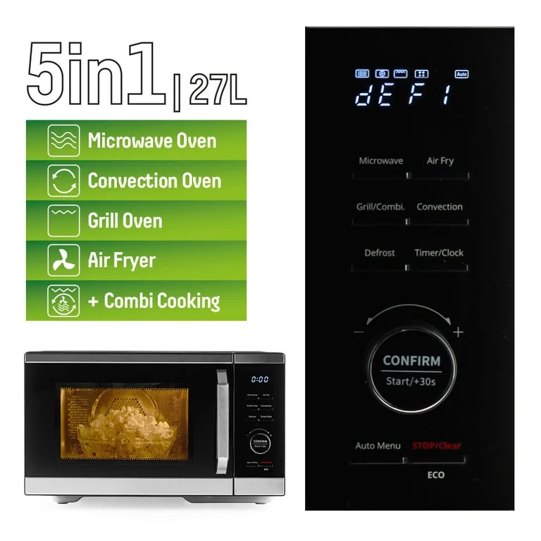 Microwave Oven 5in1 MUHLER MO-979 Air Plus, 27L, black, digital