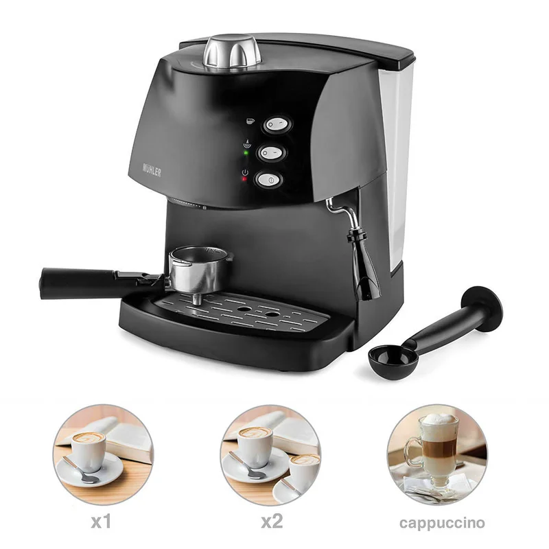Комплект Еспресо машина Muhler MCM-1583 + 2 x 90ml чаши за еспресо Luigi Ferrero Coffeina FR-8047