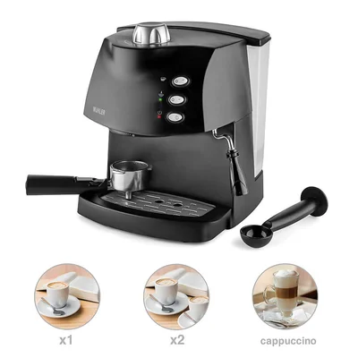 Комплект Еспресо машина Muhler MCM-1583 + 2 x 90ml чаши за еспресо Luigi Ferrero Coffeina FR-8047