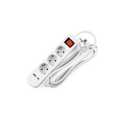 Portable multiple socket outlets with key,with 3-way+2-way USB ports type A