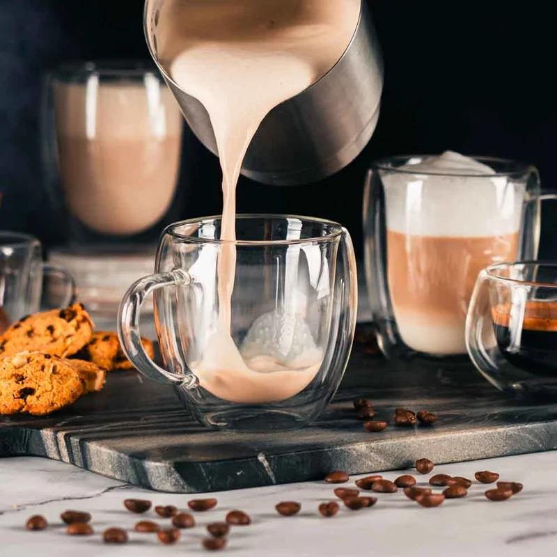 Комплект Еспресо машина 2в1 MUHLER MCM-599AZ Dune + 2х 95ml и 2х 250ml чаши за еспресо и капучино Luigi Ferrero Coffeina