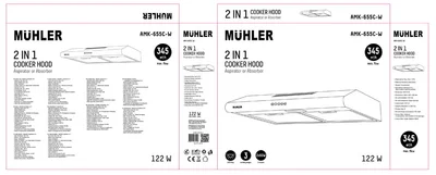 Абсорбатор Muhler AMK-655C-W, класик, 344.7 м ³/ч, 2x60W