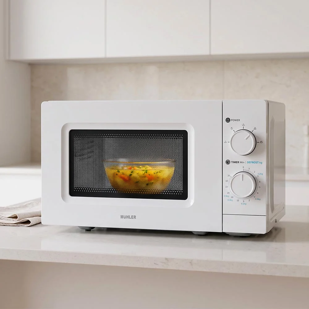 Microwave Oven MUHLER MO-5009 20L, 20L, white, mechanical