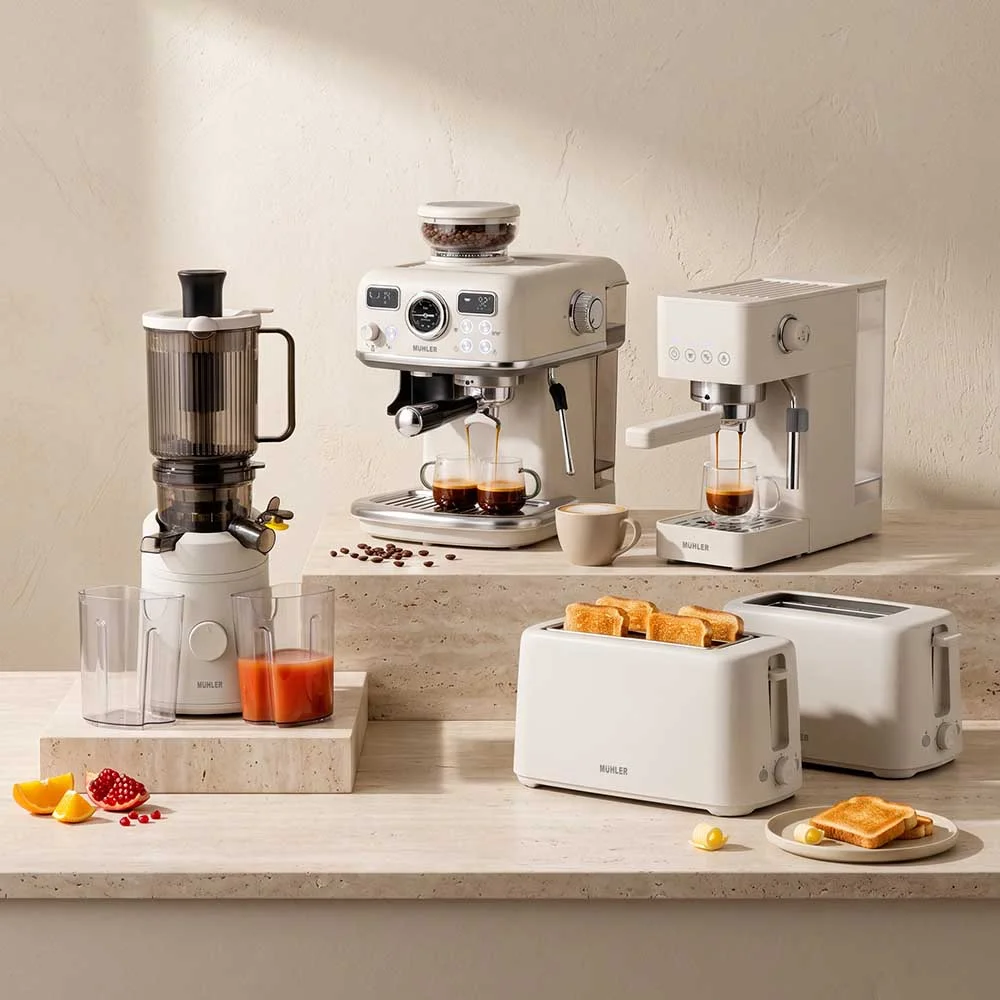 Еспресо машина 2в1 MUHLER MCM-599AZ Dune Barista Studio,19 бара, 1.8 л резервоар,Кафемелачка, LED дисплей