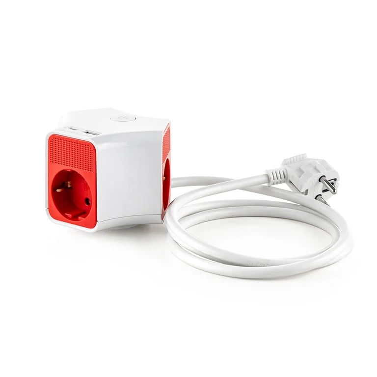 Разклонител с ключ, 3 гнезда, +2X USB порта тип А+C
