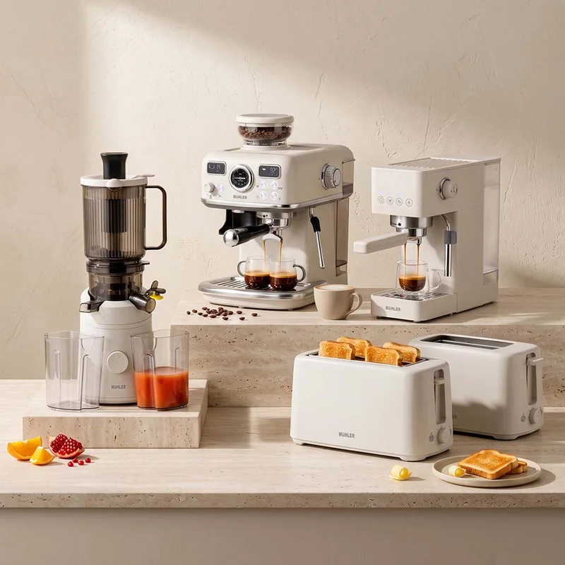 Комплект Еспресо машина 2в1 MUHLER MCM-599AZ Dune + 2х 95ml и 2х 250ml чаши за еспресо и капучино Luigi Ferrero Coffeina